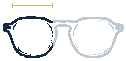 Aura line drawing, lens width highlighted